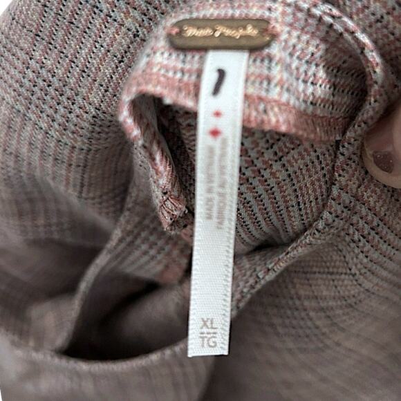 Free People Plaid Pleated Mini Dress Women's XL Drop Waist Belt Light Academia - Picture 6 of 8